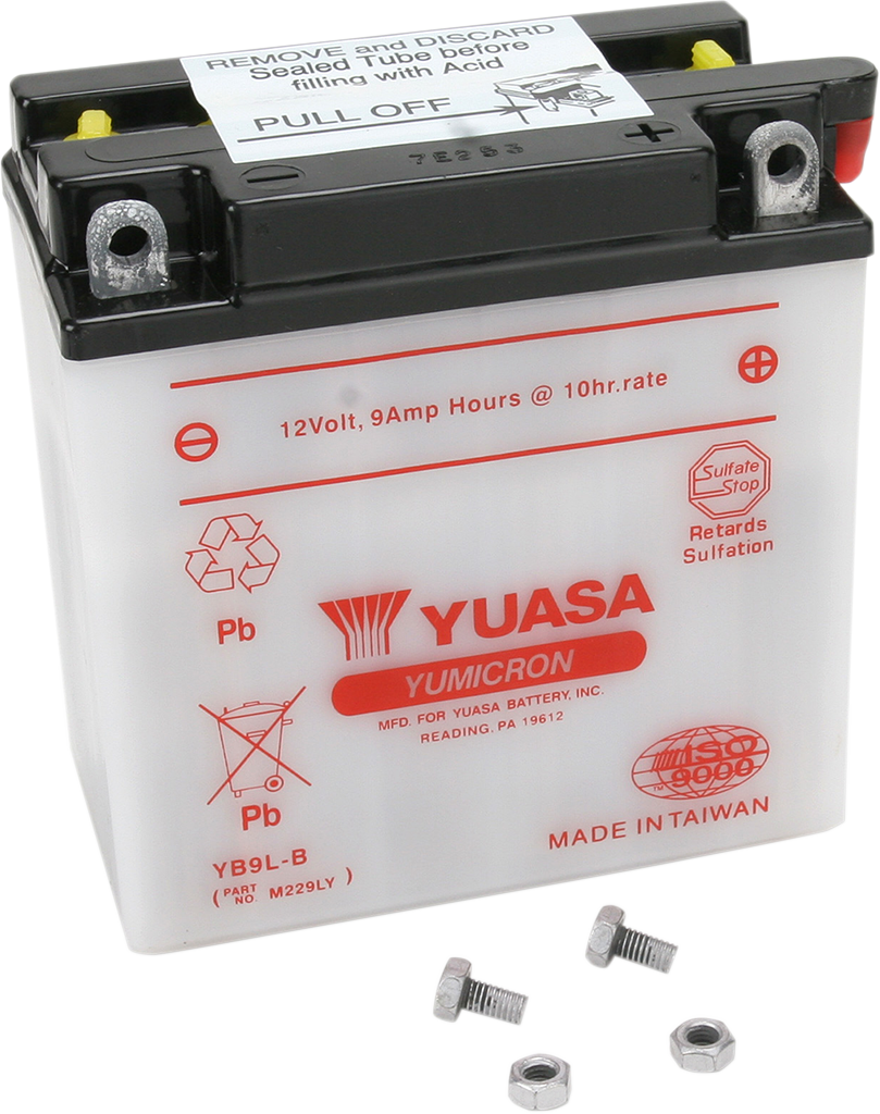 YUASA YB9L-B YUAM229LY Lead-Acid Battery - Heavy-Duty Power for Your Vehicle