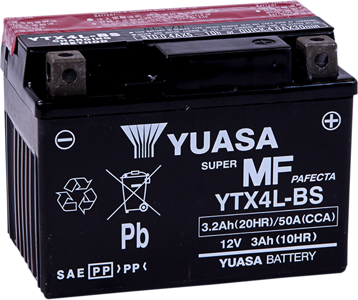 YUASA AGM Battery YTX4L-BS YUAM62X4B for Motorcycle and Powersports