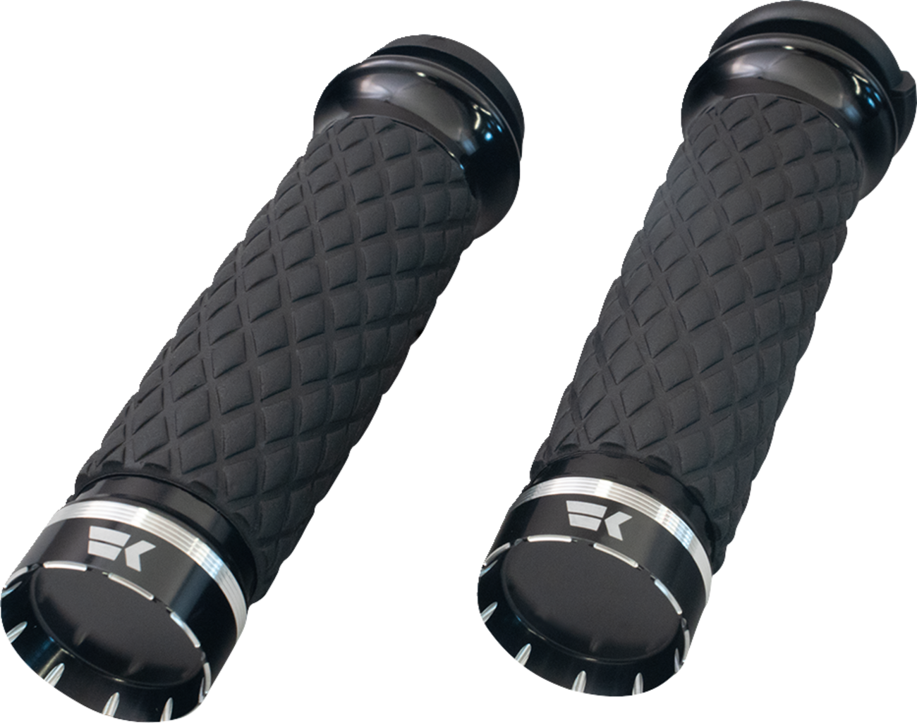 KHROME WERKS Tracer Grips - Custom Contour - Diamond - Black 500320