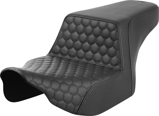 SADDLEMEN Step-Up Seat - Front Honeycomb - Black Stitching - FL '23-'24 823-07-17700