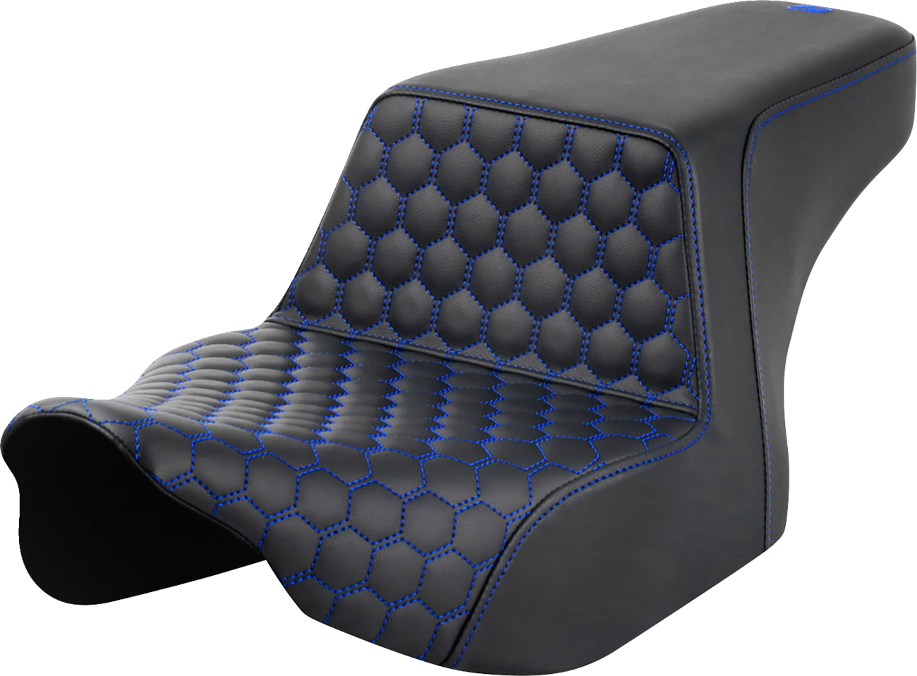 SADDLEMEN Step-Up Seat - Front Honeycomb - Blue Stitching - FL '23-'24 823-07-17701