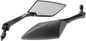 KOSO NORTH AMERICA Mirrors - TT-Style - Side View - Diamond - Carbon Fiber/Black - Clear Lens - Pair OA016CK2