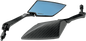 KOSO NORTH AMERICA Mirrors - TT-Style - Side View - Diamond - Carbon Fiber/Black - Blue Lens - Pair OA016CK6