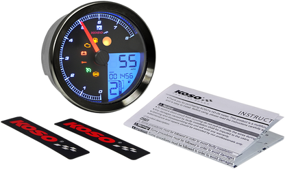KOSO NORTH AMERICA Multi-Function Speedometer/Tachometer - HD-04 - Black BA051231