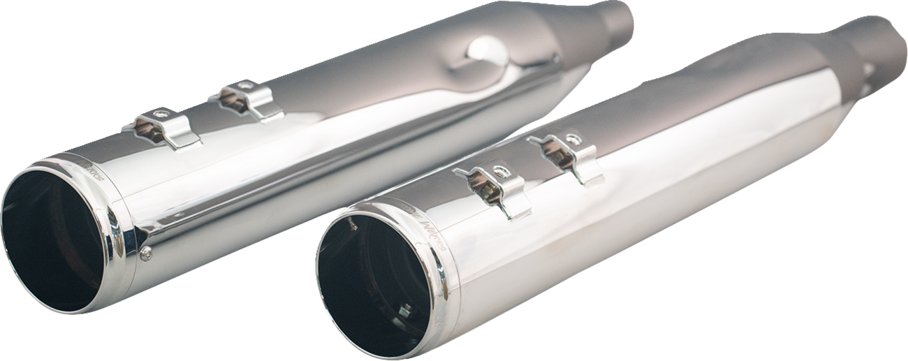 KHROME WERKS 4-1/2" HP-Plus® Slip-On Mufflers with Race Tip - Chrome - M8  202935