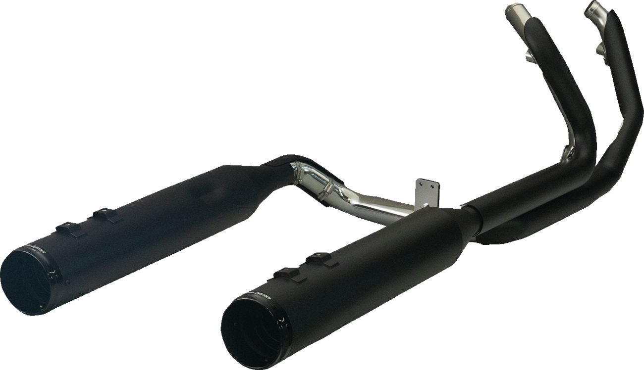 KHROME WERKS 2-into-2 Dominator Exhaust System with 4-1/2" Mufflers - Black with Race Tip - Twin Cam 200150