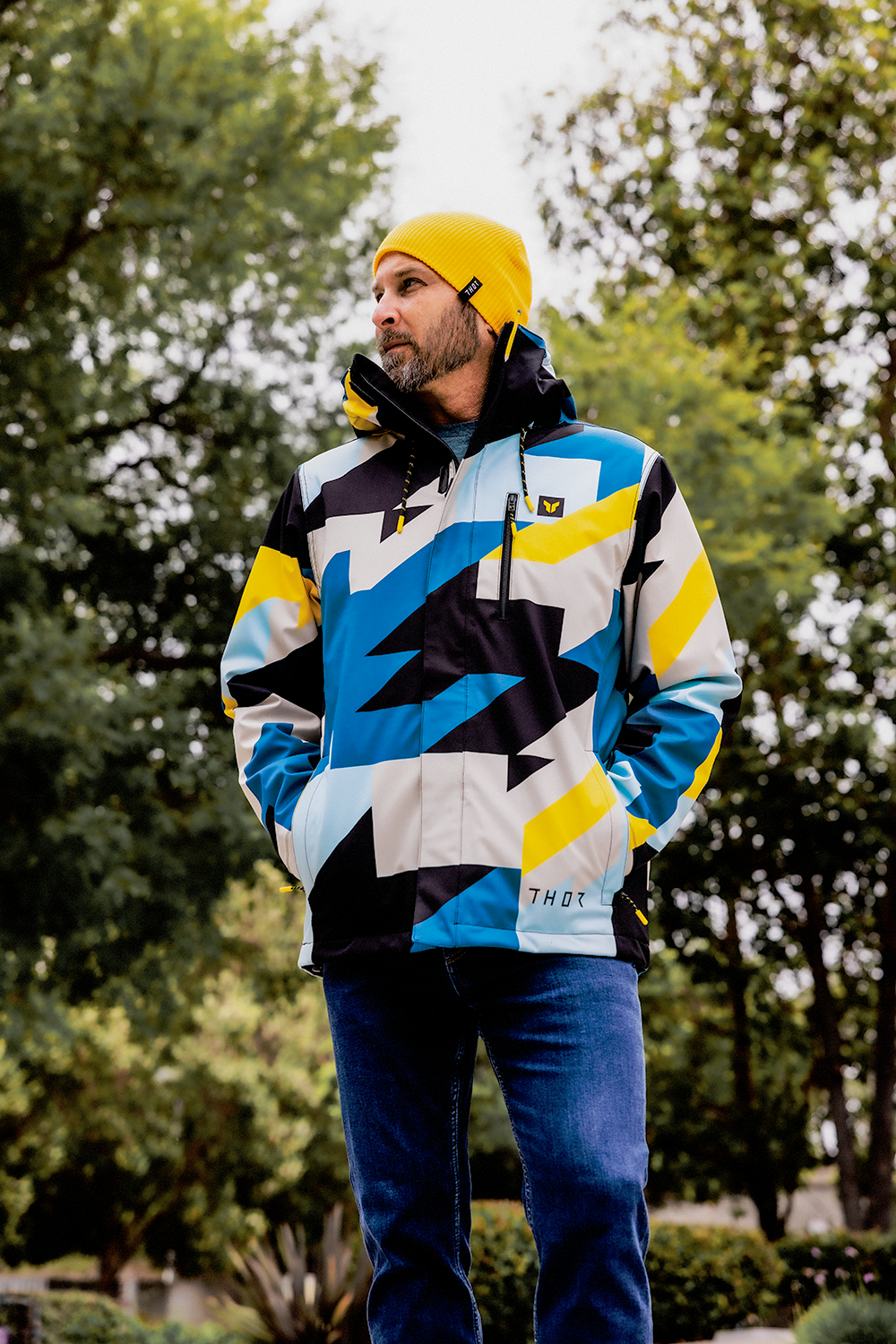 THOR Tour Jacket - Brave Blue/Yellow - Large 2920-0819