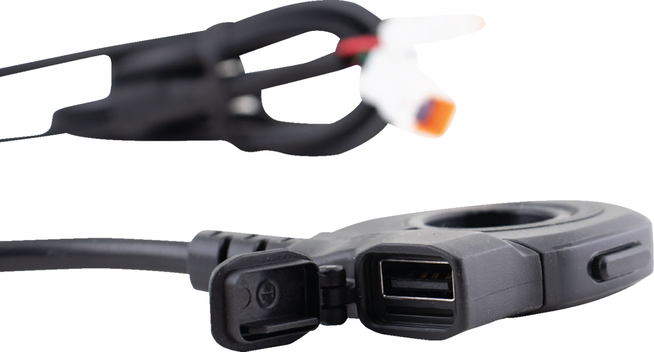 KOSO NORTH AMERICA Heated Grip Thumb Switch - USB-A Charger - Black KB011100