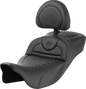 SADDLEMEN Roadsofa™ Extended Reach Seat - with Backrest - Tuck-n-Roll - FL '08-'24 808-07B-203B0