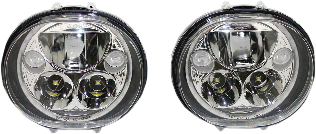CUSTOM DYNAMICS LED Headlight - 5-3/4" - Chrome CDTB-575OV-C