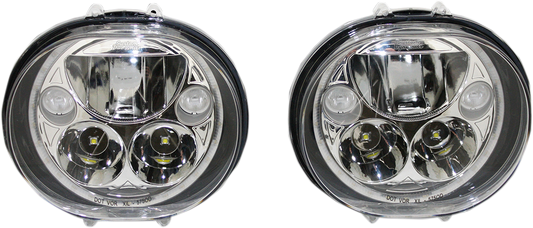 CUSTOM DYNAMICS LED Headlight - 5-3/4" - Chrome CDTB-575OV-C
