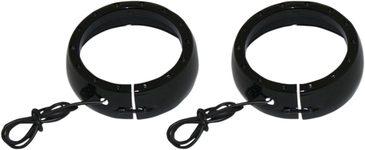 CUSTOM DYNAMICS Lighted Passing Lamp Trim Ring '96-'05 FLHT - Black CDTB-45TR-3B
