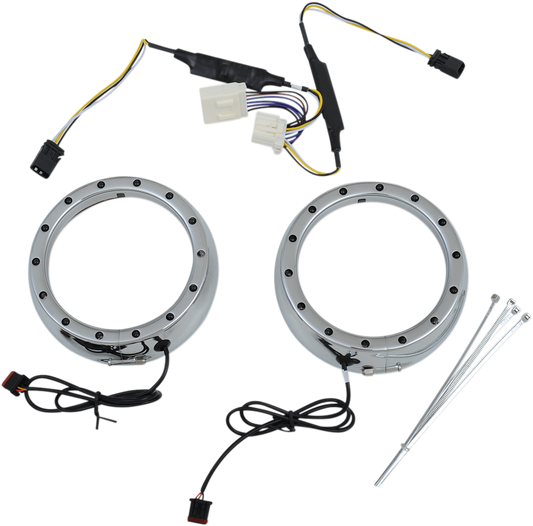 CUSTOM DYNAMICS Lighted Passing Lamp Trim Ring '96-'05 FLHT - Chrome CDTB-45TR-3C