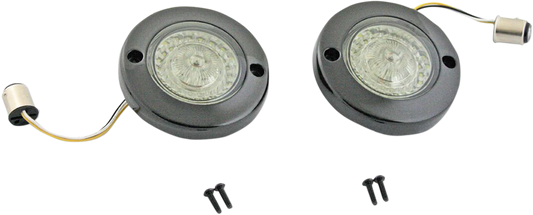 CUSTOM DYNAMICS ProBEAM® Dynamic Ringz® LED Turn Signal - Front - Black - Amber/White PB-FB-AW-1157BS