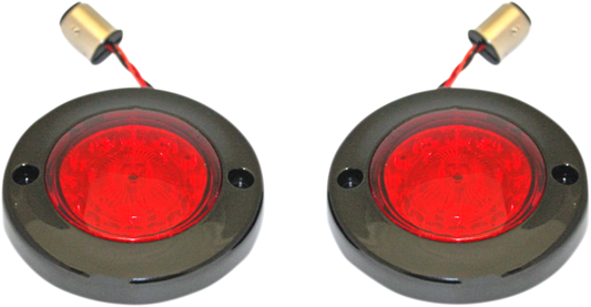 CUSTOM DYNAMICS LED Flat Turn Signals - 1156 - Black - Red Lens PB-FB-R-1156BR