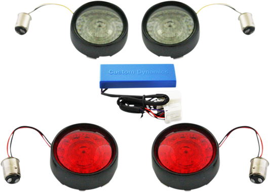 CUSTOM DYNAMICS Full Bullet Turn Signal Conversion Kit - Black PB-HD-BB-B