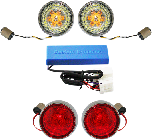 CUSTOM DYNAMICS Full Bullet Turn Signal Conversion Kit - Chrome PB-HD-BB-C