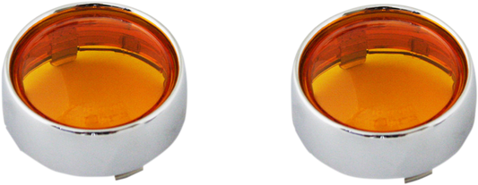 CUSTOM DYNAMICS Bullet Signal Lenses - Chrome/Amber PB-B-BEZ-CA