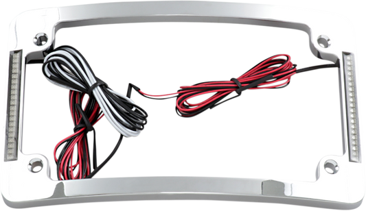 CUSTOM DYNAMICS Tri-Radius License Plate Frame with Flushmount LEDs - Chrome TF06-C