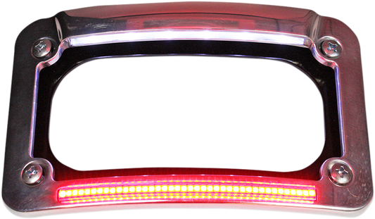 CUSTOM DYNAMICS Dual-LED License Place Frame - Indian - Chrome CD-LP-IND-C