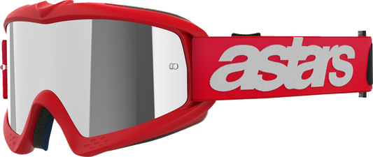 ALPINESTARS GOGGLES Youth Vision Goggle - Blaze - Red - Silver Mirror Lens 5140425-3094