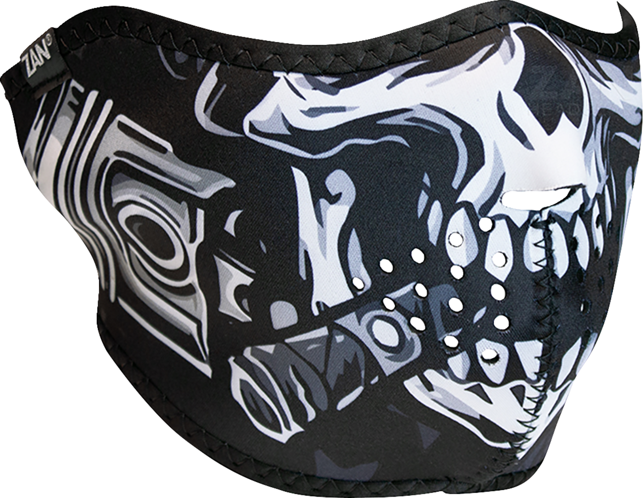 ZAN HEADGEAR Neoprene Half Mask - Skull (Part Number: WNFM712H)