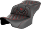 SADDLEMEN Roadsofa™ Seat - without Backrest - Red Lattice Stitch - FLTR/FLHX '23-'24 823-07-18204