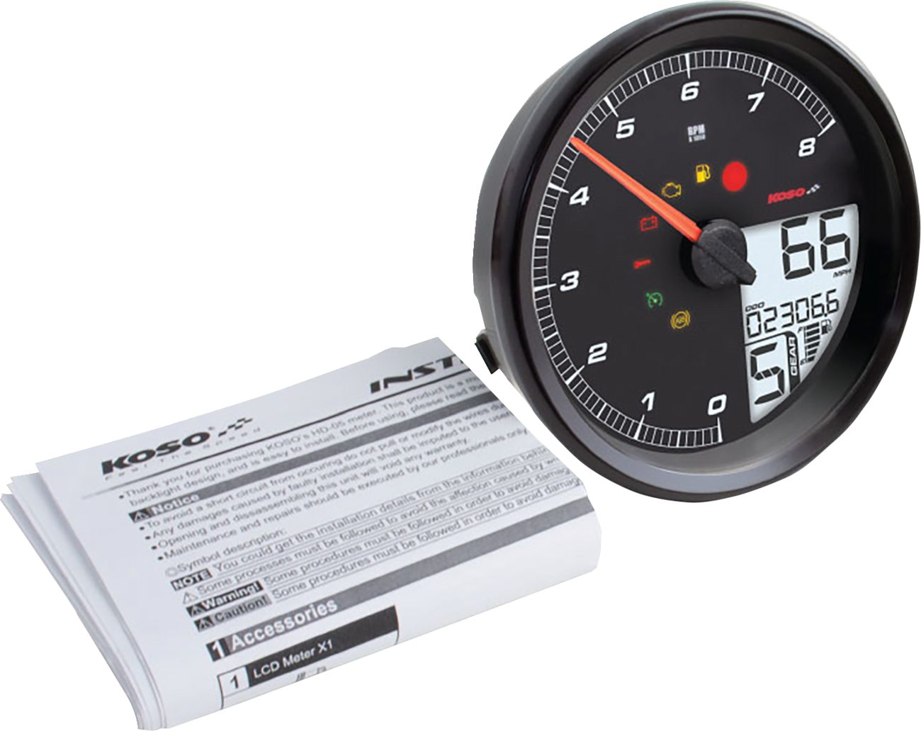 KOSO NORTH AMERICA HD-05 Multifunction Meter - Black BA072110