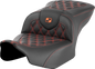 SADDLEMEN Roadsofa™ Seat - without Backrest - Orange Lattice Stitch - FLTR/FLHX '23-'24 823-07-18203