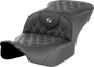 SADDLEMEN RoadSofa™ Seat - without Backrest - Lattice Stitch - Silver Stitch - FLTR/FLHX '23-'24 823-07-18205