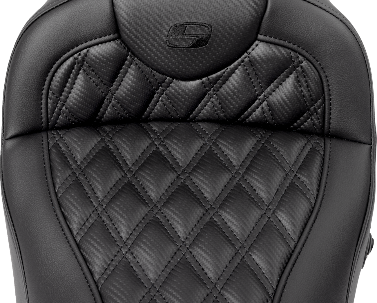 SADDLEMEN Roadsofa™ Seat - without Backrest - Lattice Stitch - Carbon Fiber - FL '08-'23 808-07B-206A0