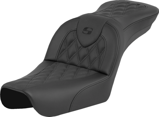 SADDLEMEN RoadSofa™ Seat - Lattice Stitch - without Driver Backrest - FXDWG '04-'05 804-05-182