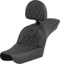 SADDLEMEN RoadSofa™ Seat - Lattice Stitch - with Driver Backrest - FXDWG '04-'05 804-05-182BR