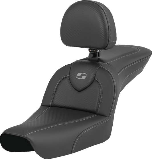 SADDLEMEN RoadSofa™ - Carbon Fiber - with Driver Backrest - FXDWG '04-'05 804-05-185BR