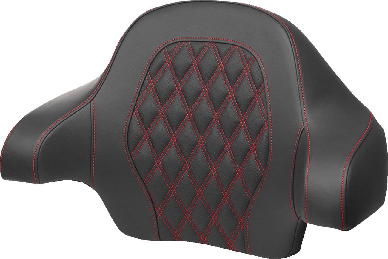SADDLEMEN Tour-Pak® Backrest Pad - Lattice Stitch - Red Stitch - FL '14-'24 814-07-18404