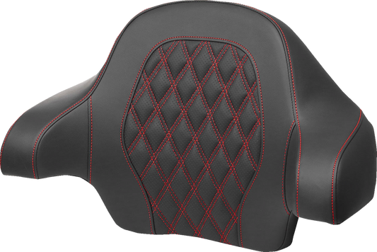 SADDLEMEN Tour-Pak® Backrest Pad - Lattice Stitch - Red Stitch - FL '14-'24 814-07-18404