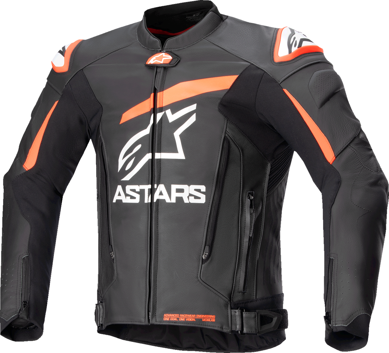 ALPINESTARS GP Plus v4 Leather Jacket - Black/Red Fluo/White - US 40 / EU 50 3100524-1321-50
