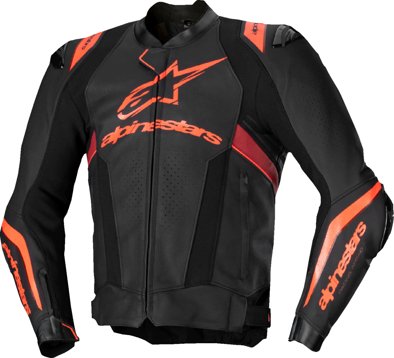 ALPINESTARS Missile v3 Ignition Leather Jacket - Black/Red Fluo/Dark Red - US 44 / EU 54 3100325-1365-54