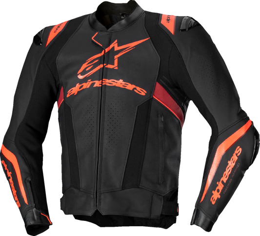 ALPINESTARS Missile v3 Ignition Leather Jacket - Black/Red Fluo/Dark Red - US 46 / EU 56 3100325-1365-56