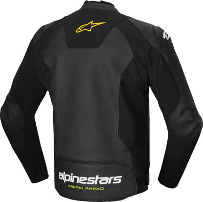 ALPINESTARS Faster v3 Airflow Leather Jacket - Black/White/Yellow Fluo - US 44 / EU 54 3103625-125-54