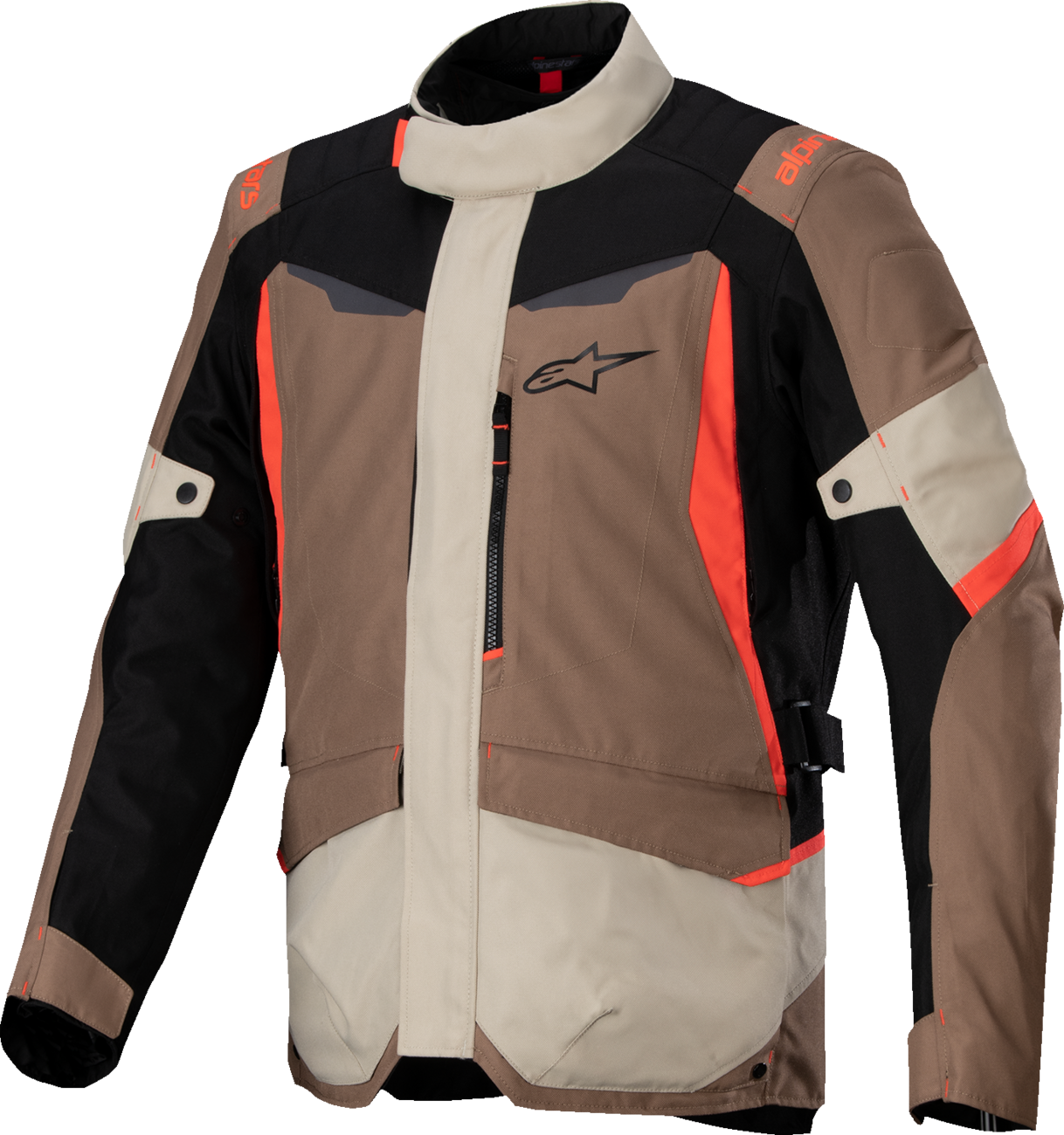 ALPINESTARS ST-1 WP Jacket - Dark Khaki/Sand/Black/Red Fluo - 4XL 3200625-866-4XL