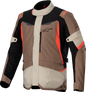 ALPINESTARS ST-1 WP Jacket - Dark Khaki/Sand/Black/Red Fluo - 4XL 3200625-866-4XL