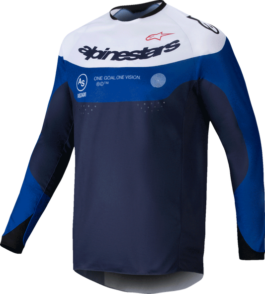 Alpinestars Pro-Dura Long-Sleeve Jersey - Navy, Bright Blue & White - Medium