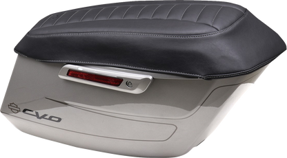 MUSTANG Deluxe Saddlebag Lid Covers - Black w/ Gunmetal Stitch - Touring 88404GM