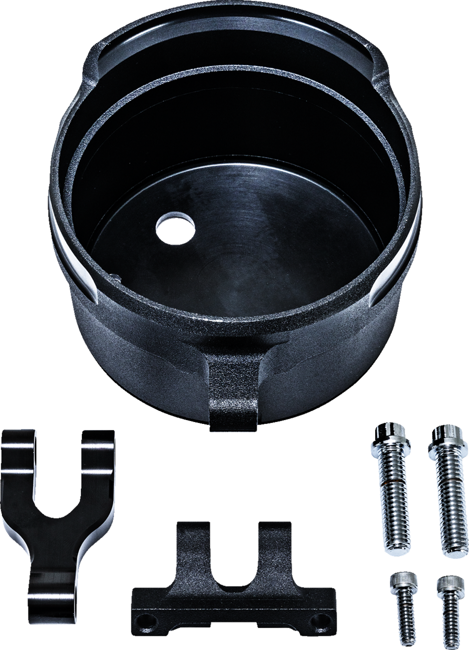 PERFORMANCE MACHINE (PM) Gauge Relocation Kit - Round - Black Ops® 0208-2192-SMB