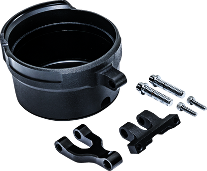 PERFORMANCE MACHINE (PM) Gauge Relocation Kit - Round - Black Ops® 0208-2192-SMB
