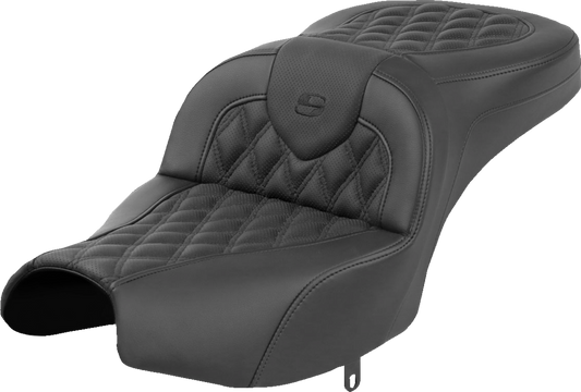 SADDLEMEN Roadsofa™ Seat - Without Backrest - Black - Lattice Stitch - Indian Pursuit '22-'24 I22-02-182