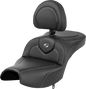 SADDLEMEN Roadsofa™ Seat - With Backrest - Black - Carbon Fiber - Indian Pursuit '22-'24 I22-02-185BR