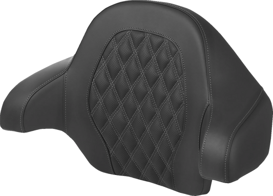 SADDLEMEN Tour-Pak® Backrest Pad - Lattice Stitch - Dark Gray Stitch - FL '14-'24 814-07-18402