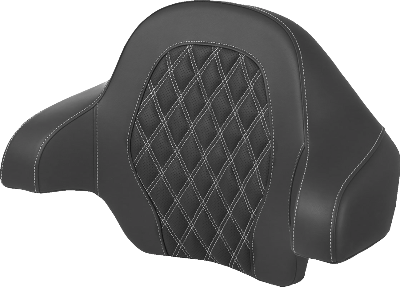 SADDLEMEN Tour-Pak® Backrest Pad - Lattice Stitch - White Stitch - FL '14-'24 814-07-18406